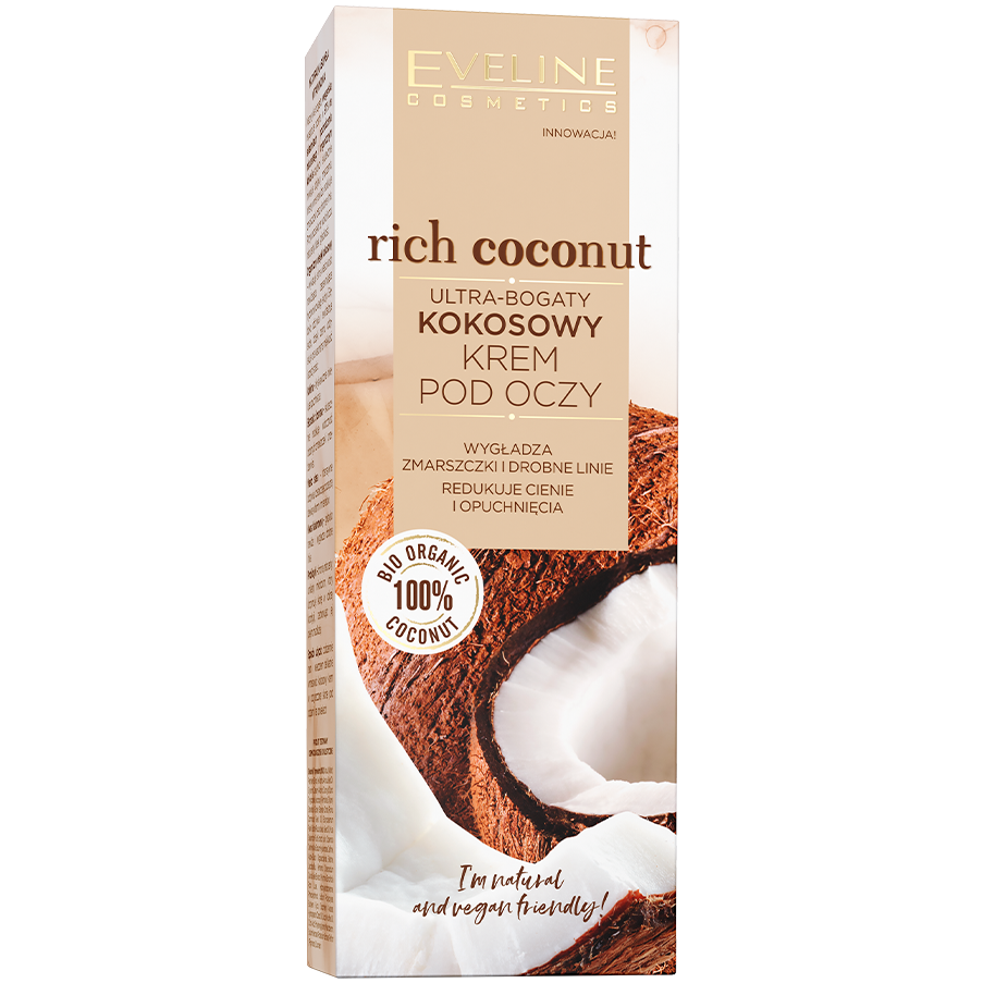 Поживний кокосовий крем для шкіри навколо очей Eveline Rich Coconut, 20 мл - фото 3