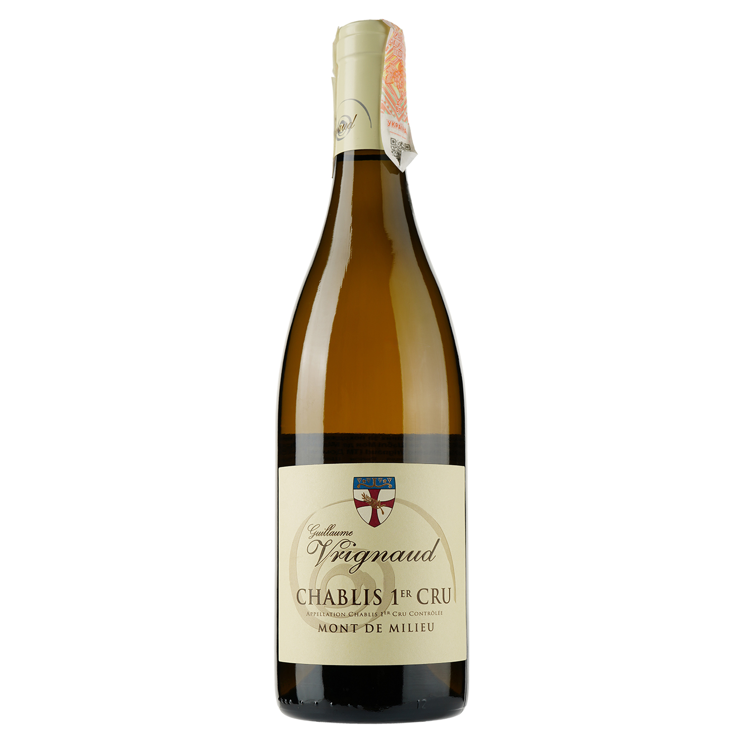 Вино Guillaume Vrignaud Chablis Premier Cru Mont de Milieu 2019 AOC, 13,5%, 0,75 л (740696) - фото 1