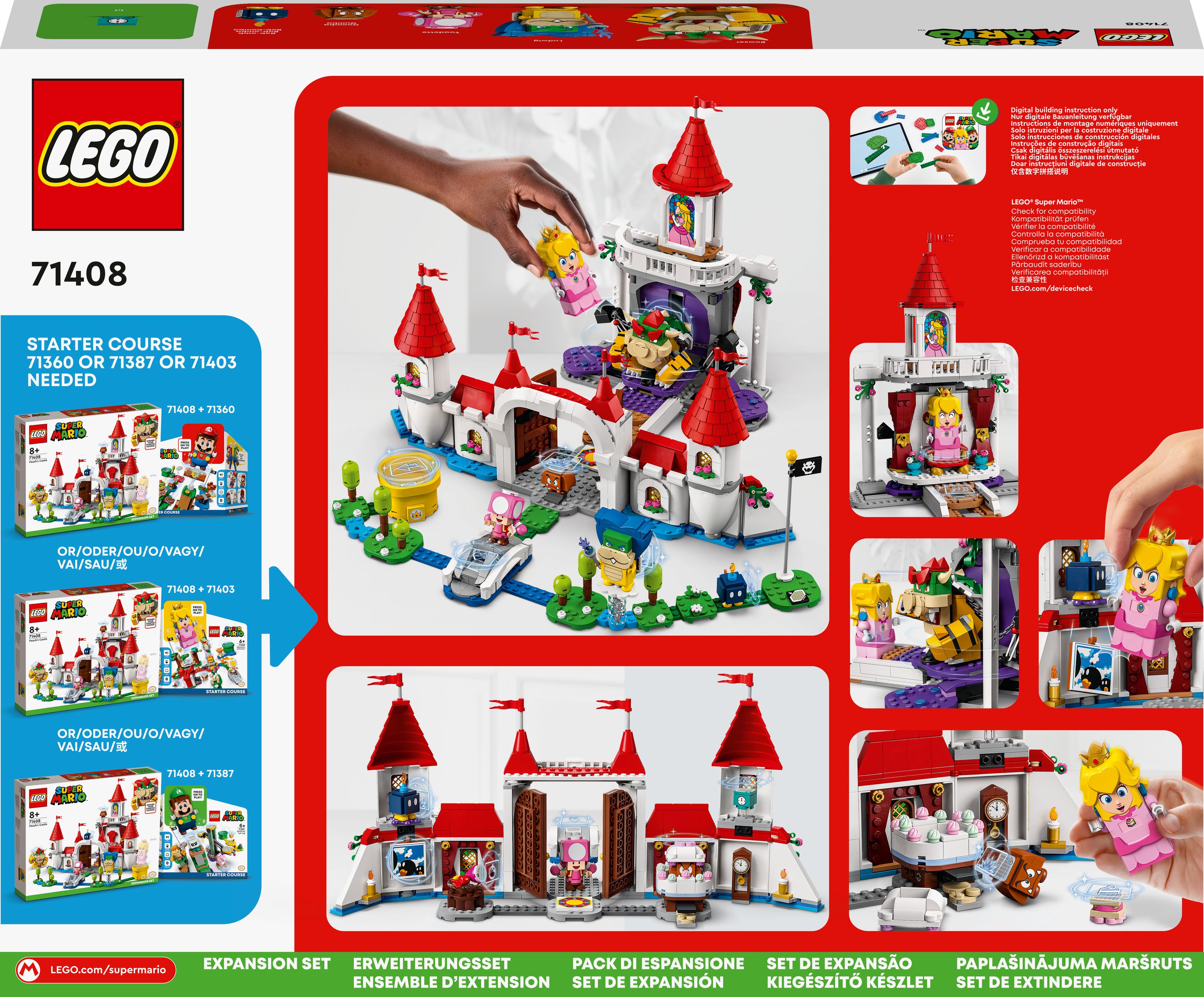 Конструктор LEGO Super Mario Додатковий набір, Замок Персика, 1216 деталей (71408) - фото 9