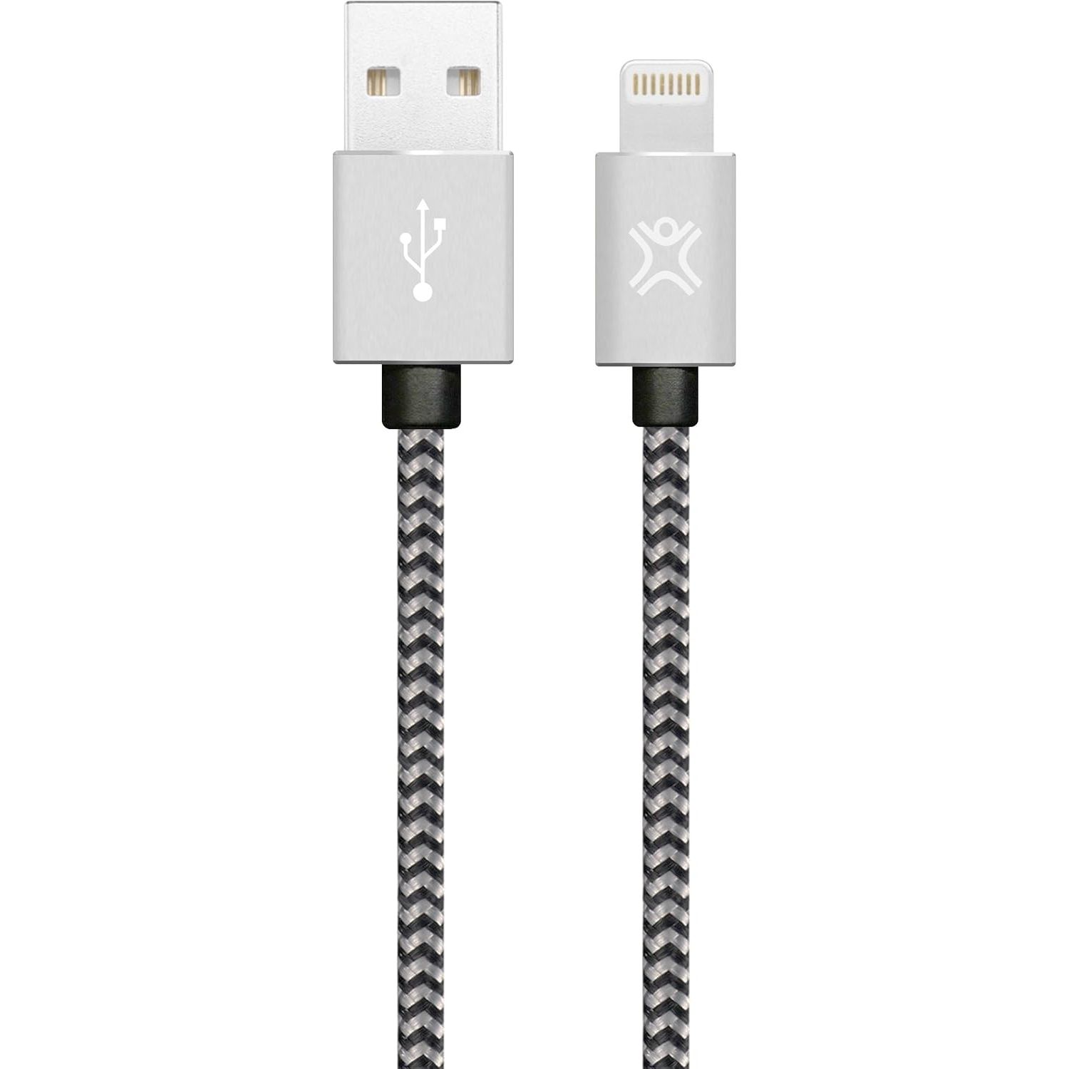 Кабель USB-A to Lightning XtremeMac Nylon Cable Silver 1.2 м - фото 1