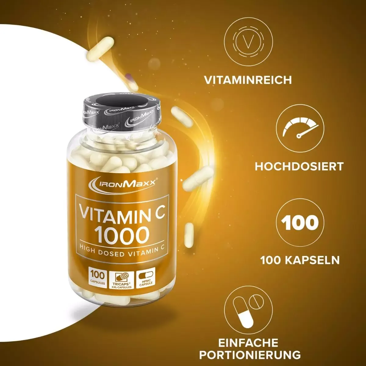 Вітамін IronMaxx Vitamin C 1000 мг 100 капсул - фото 2