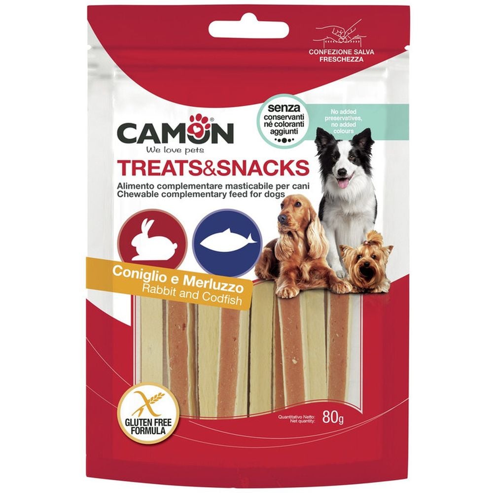 Лакомство для собак Camon Treats & Snacks Сэндвич с кроликом и треской, 80 г - фото 1