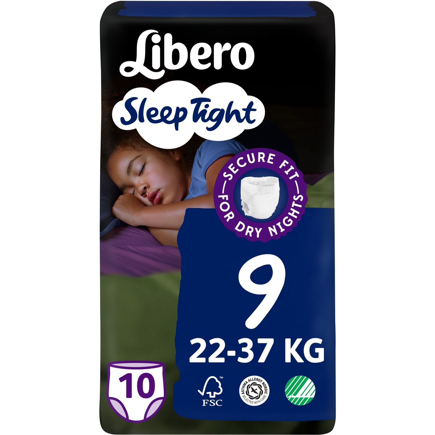 Подгузники-трусики Libero Sleep Tight 9 (22-37 кг), 10 шт. - фото 1