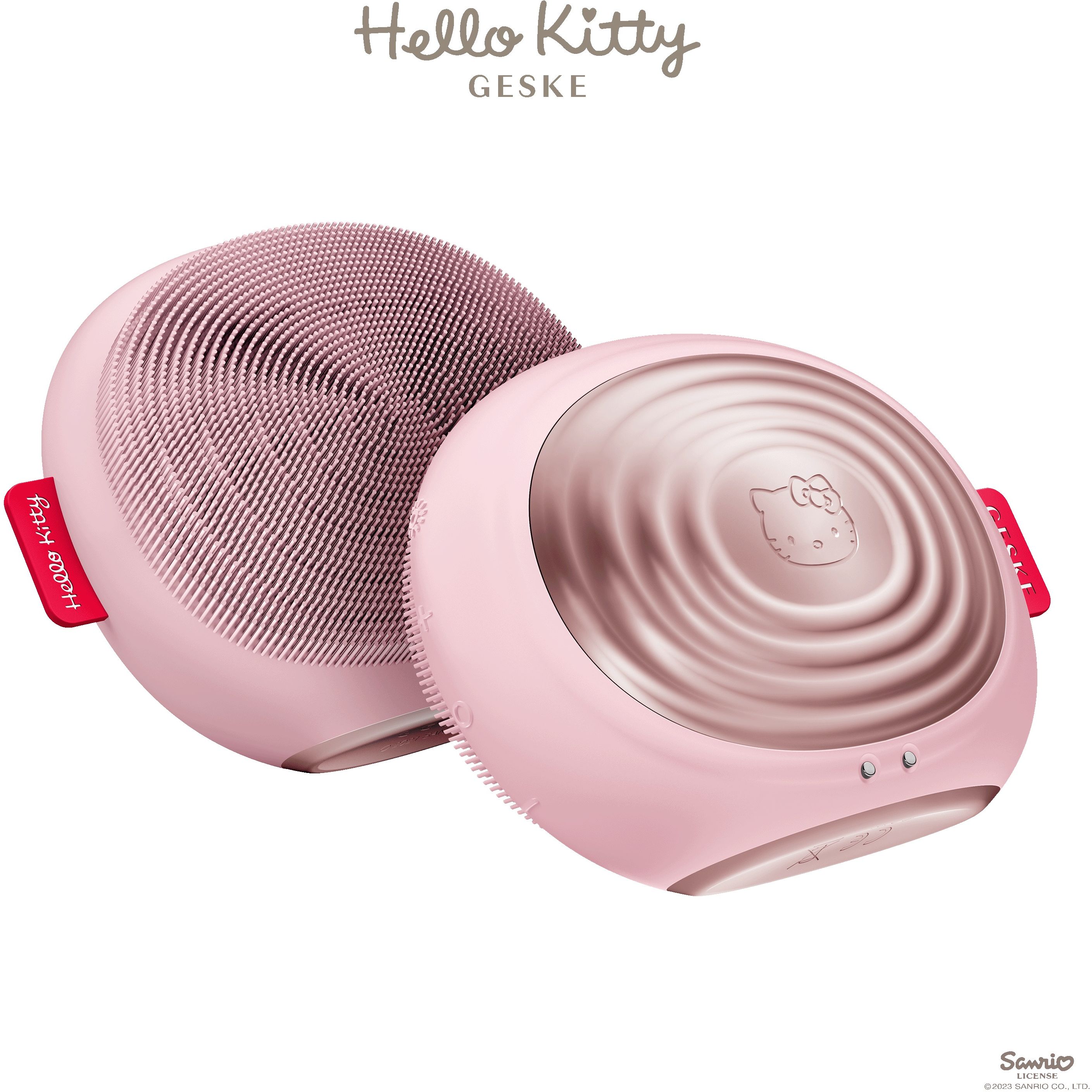 Електронна звукова термо щітка для обличчя GESKE Sonic Thermo Facial Brush 5 в 1 by Hello Kitty рожева - фото 2