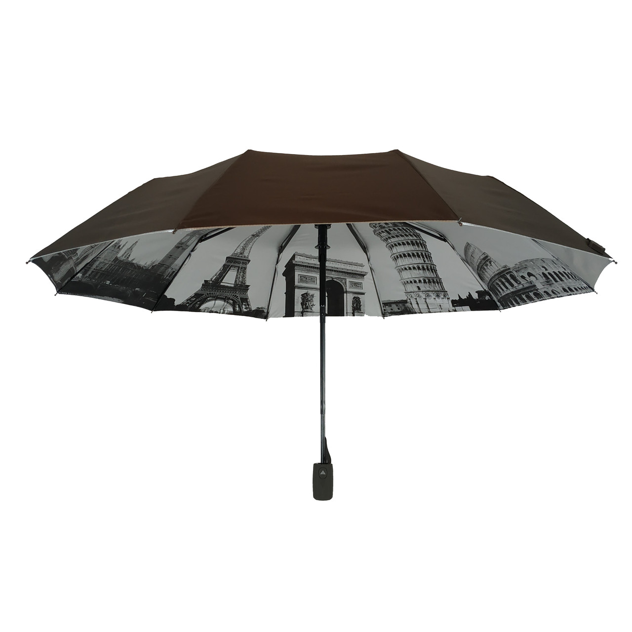 Женский складной зонтик полуавтомат Bellissimo 102 см коричневый - фото 4