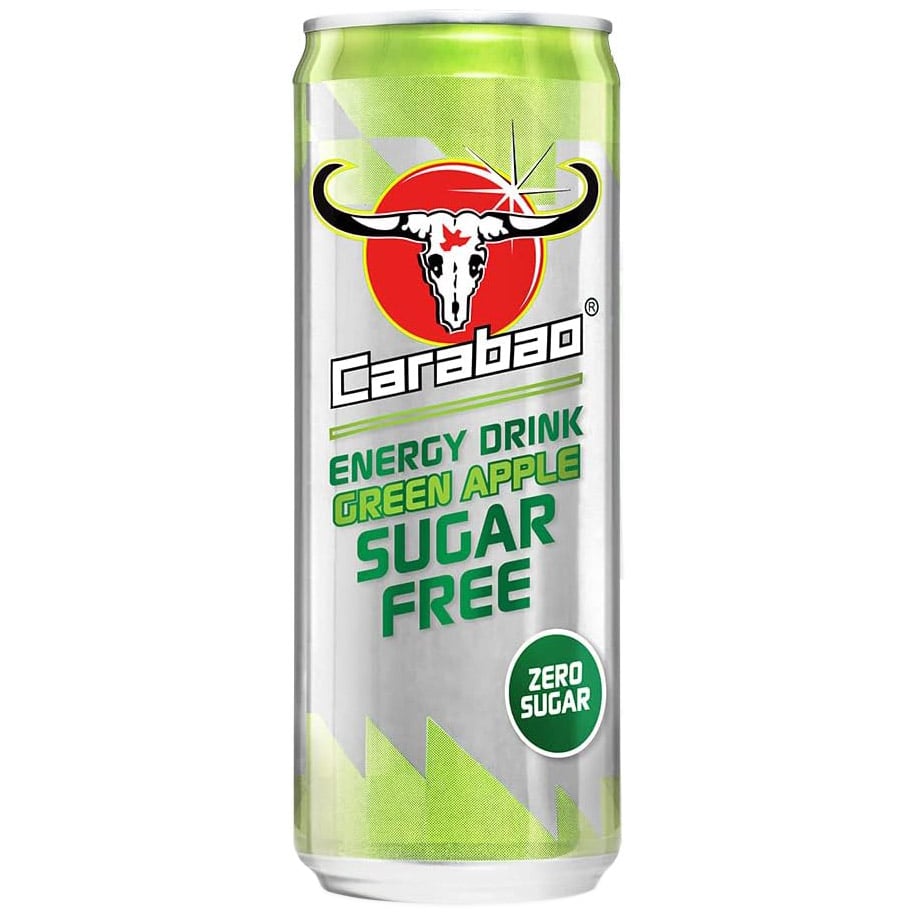 Энергетический безалкогольный напиток Carabao Green Apple Sugar Free 330 мл - фото 1