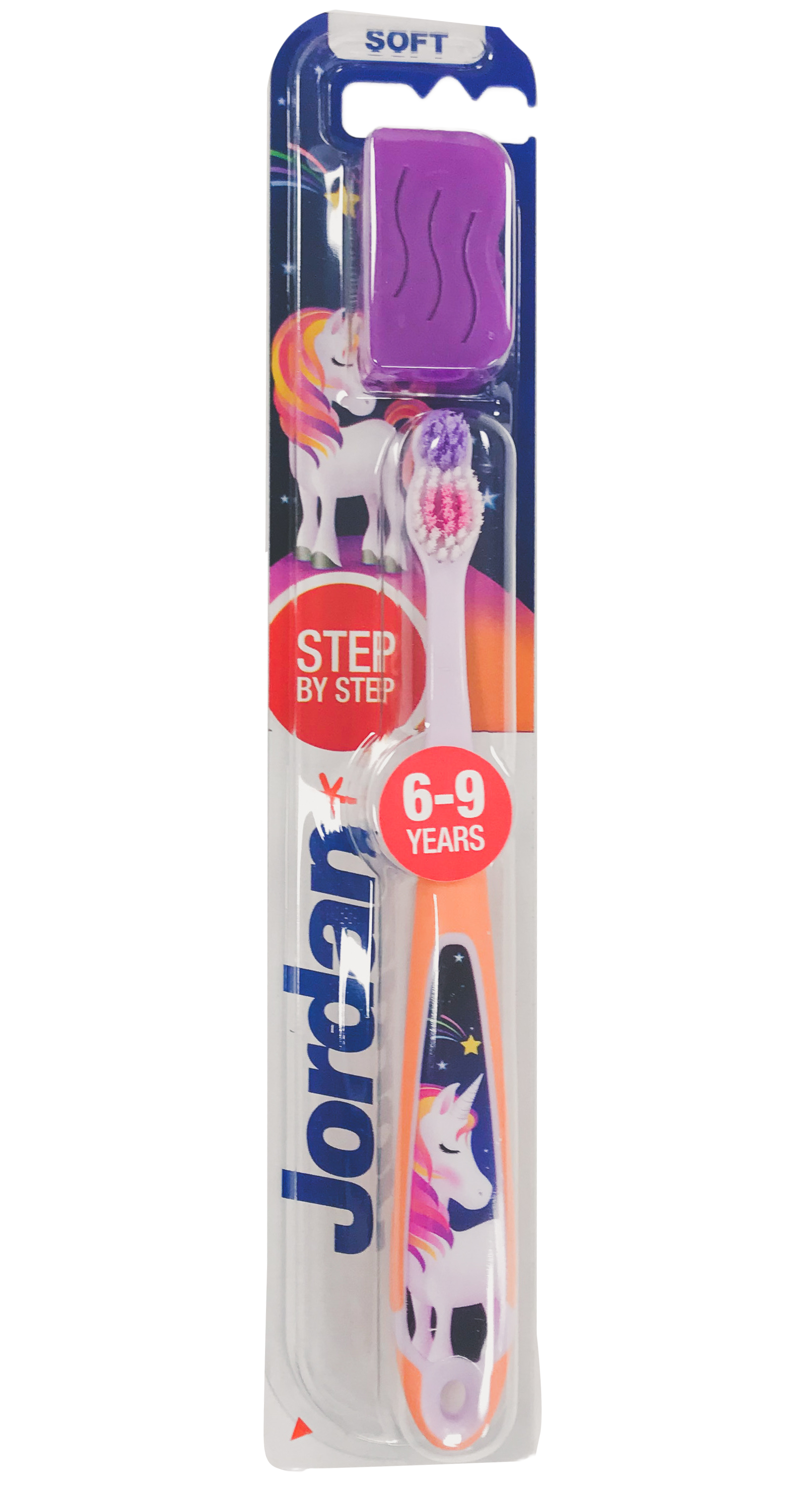 Дитяча зубна щітка Jordan Step 3, 6 - 9 років, м'яка, білий з рожевим - фото 1