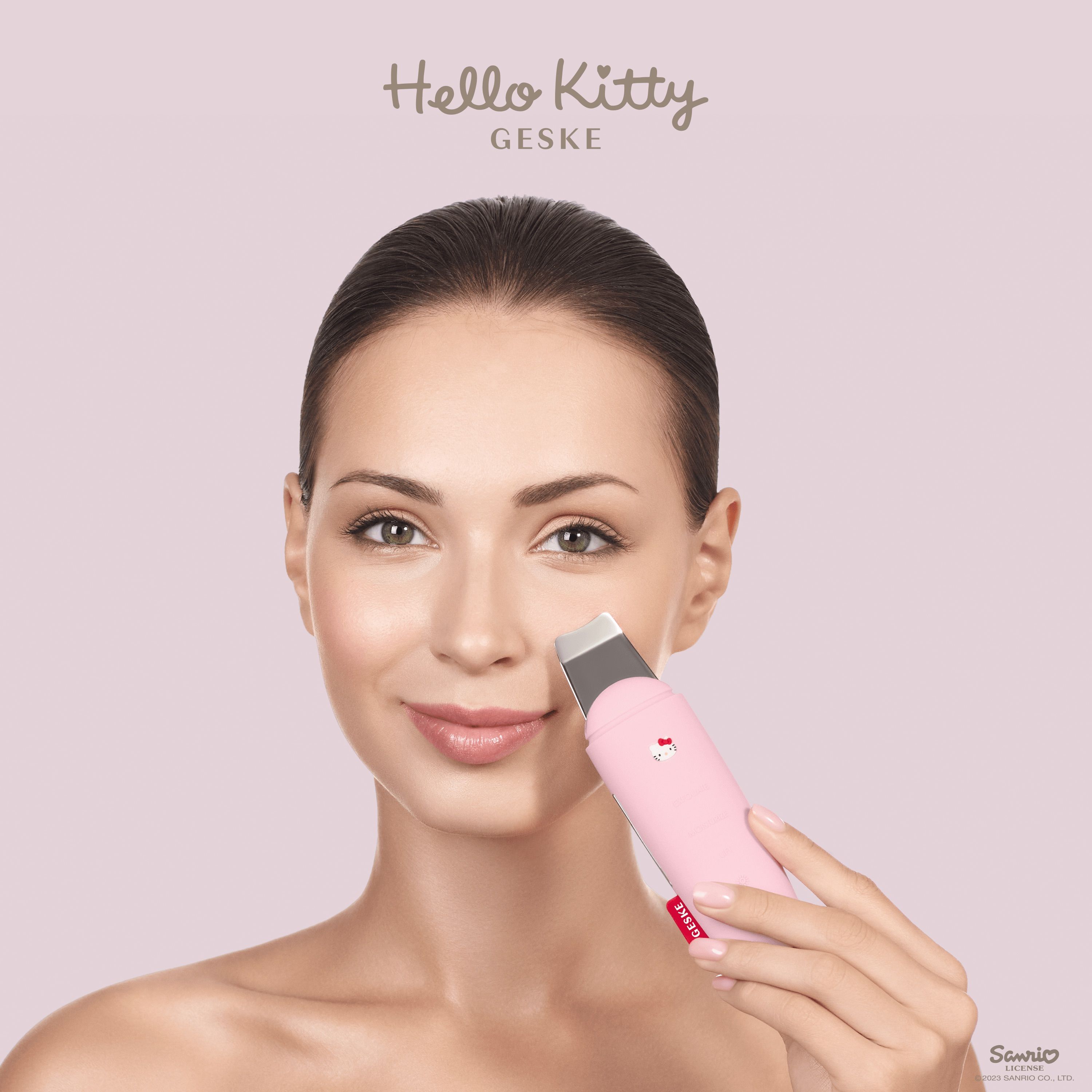 Микротоковый скрабер для кожи и устранения черных точек GESKE MicroCurrent Skin Scrubber & Blackhead Remover 9 в 1 Hello Kitty розовый - фото 7