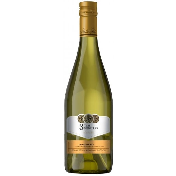 Вино Santa Rita Tres Medallas Chardonnay, біле, сухе, 13,5%, 0,75 л - фото 1