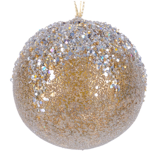Ялинкова прикраса Lefard Куля, 12 см, золотий (66-034) - фото 1