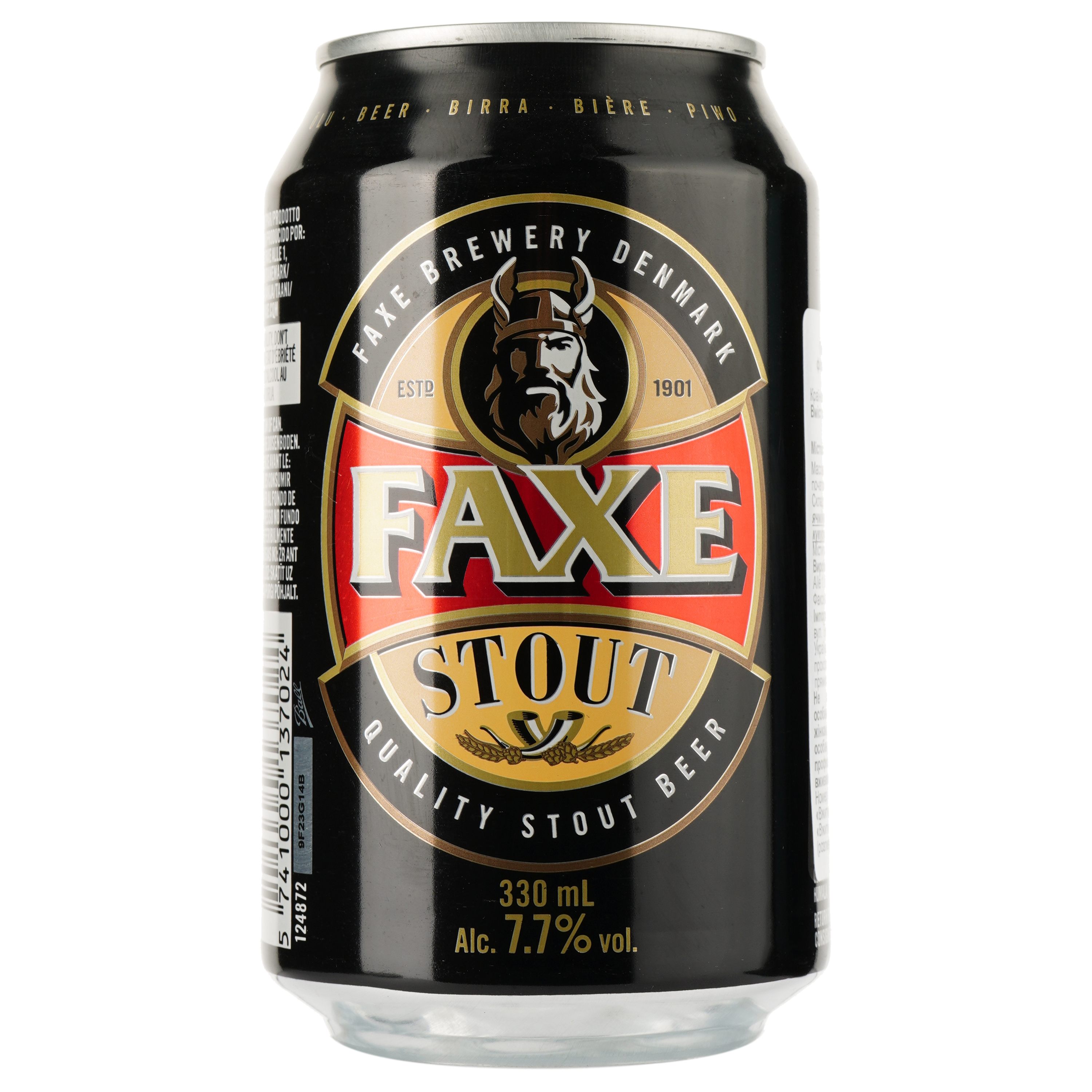 Пиво Faxe Stout, темное, 7,7%, ж/б, 0,33 л (847690) - фото 1