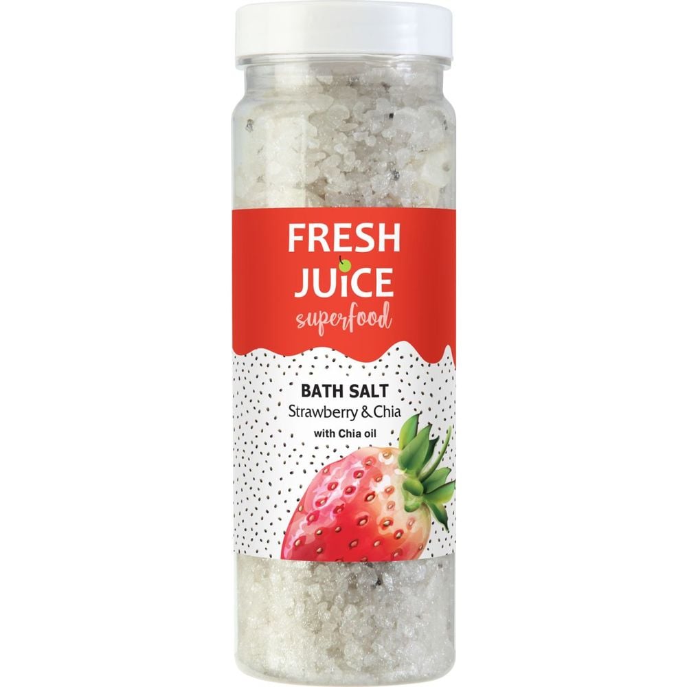 Соль для ванн Fresh Juice Superfood Strawberry & Chia 700 г - фото 1