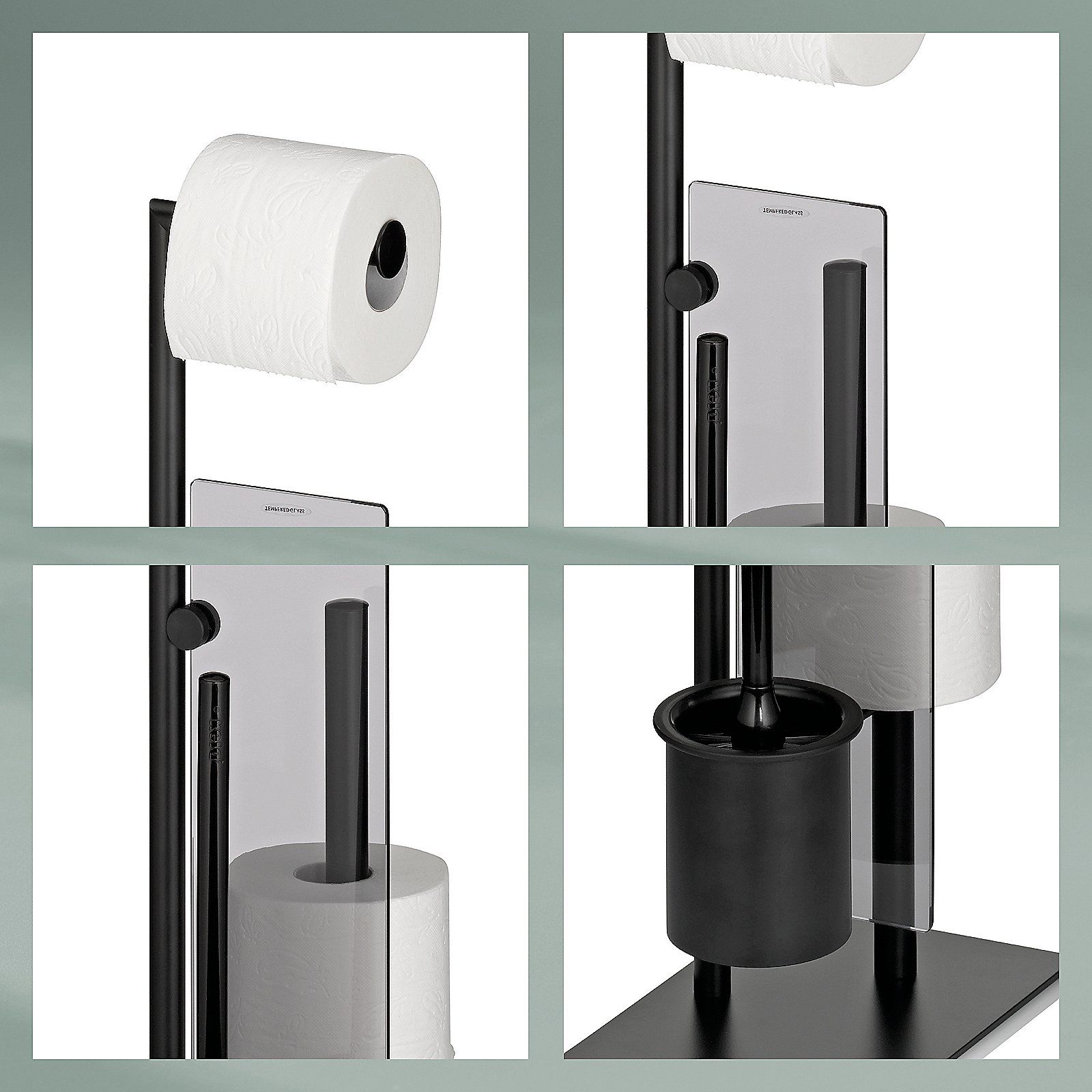 Набор аксессуаров для туалета Kela Style с запаской 26x18x71 см черный (22499) - фото 3