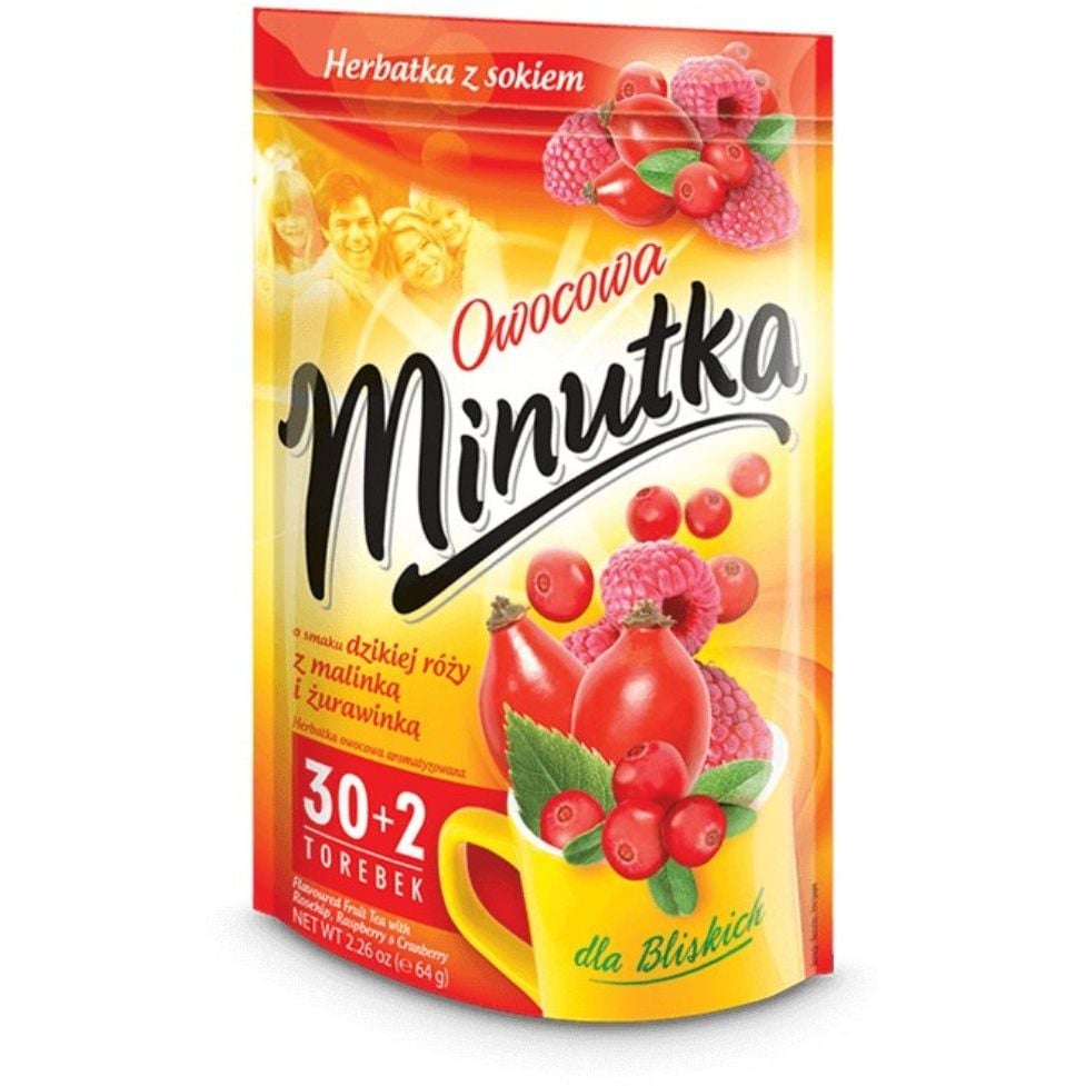 Чай фруктовий Minutka, шипшина, малина та журавлина, 64 г - фото 2