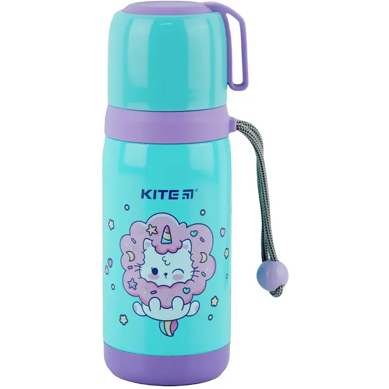 Бутылочка для воды Kite Rainbow Catcorn K24-397-2, 500 мл бирюзовая (K24-397-2) - фото 1