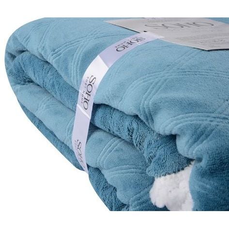 Одеяло Soho Plush hugs Silver blue флисовое, 200х150 см, голубое с белым (1223К) - фото 5
