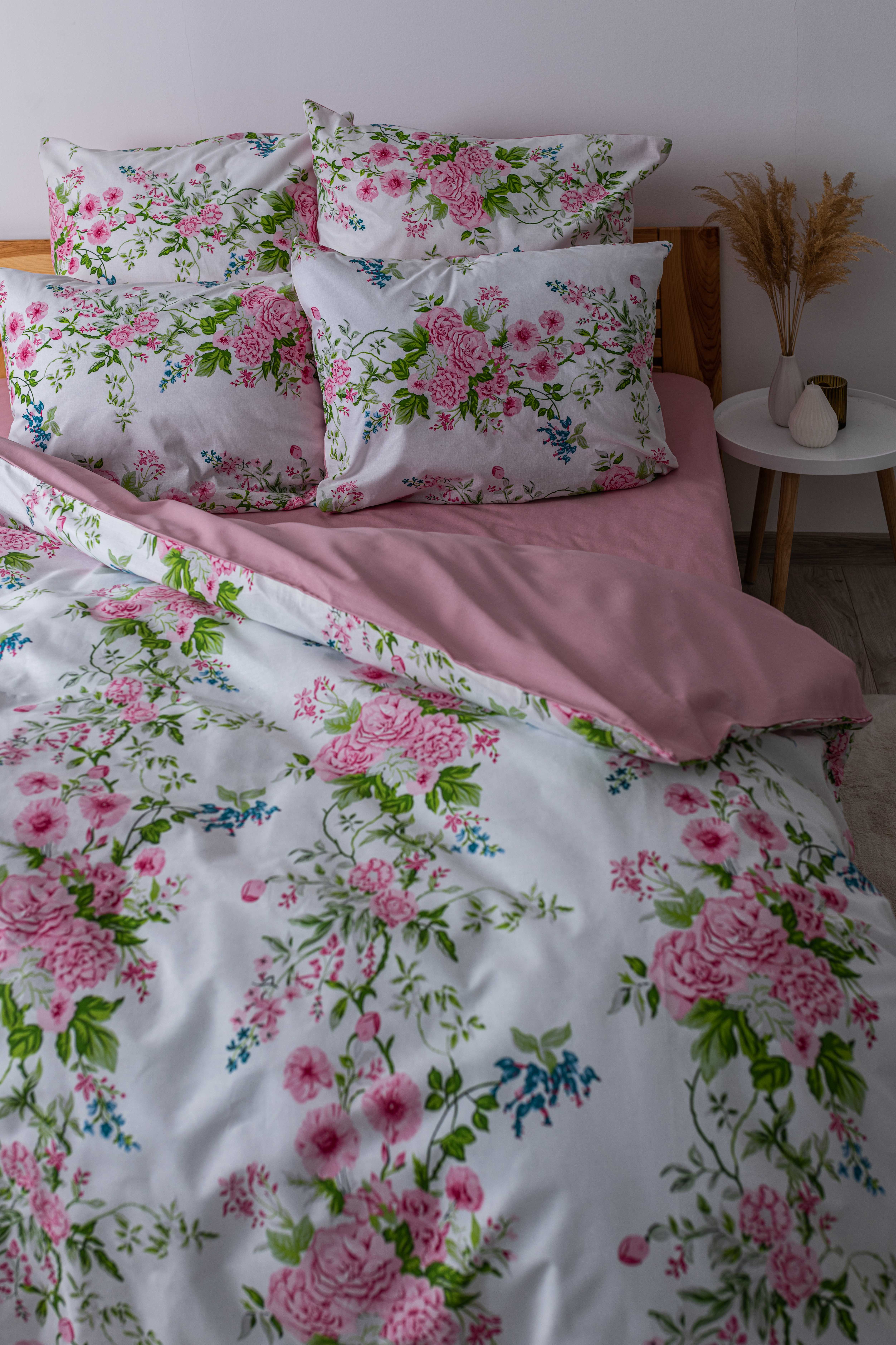 Комплект постільної білизни ТЕП Soft dreams Floral Dream сімейний білий з рожевим (2-03860_25842) - фото 4