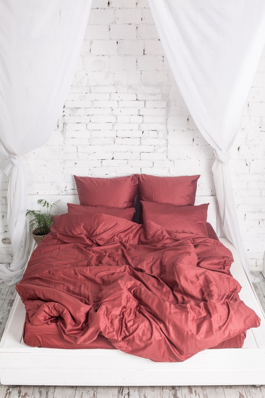 Комплект постельного белья Ecotton Marsala, сатин, евростандарт, 220х210 (07578) - фото 1