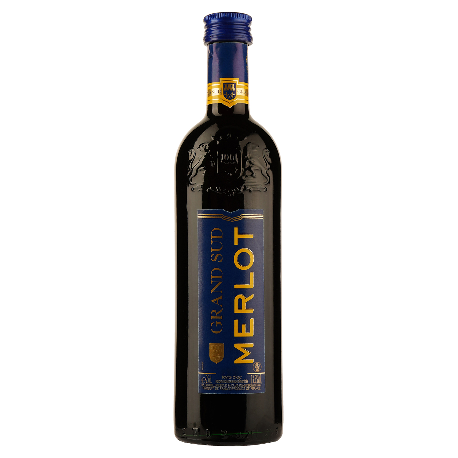 Вино Grand Sud Merlot, червоне, сухе, 0,25 л - фото 1