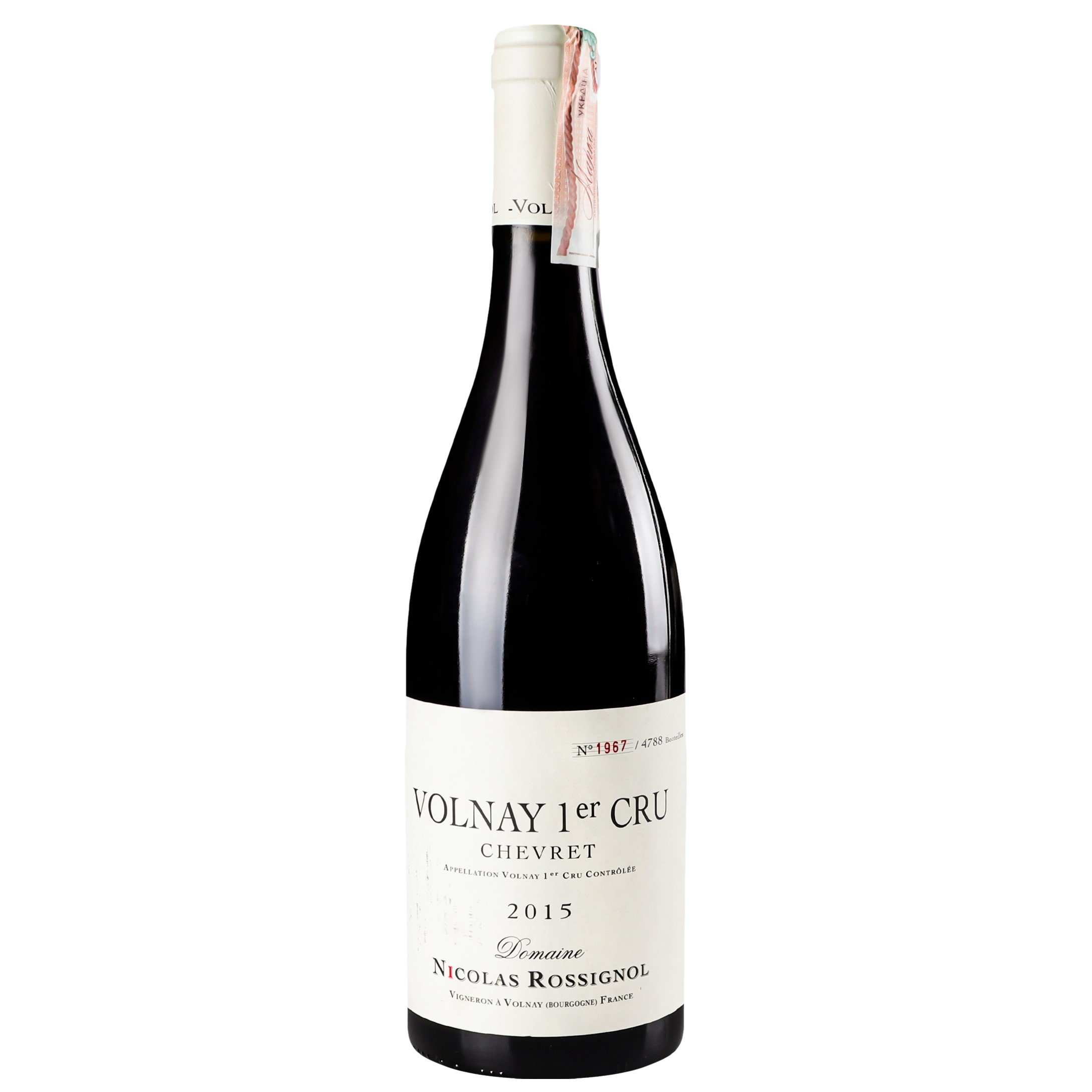 Вино Nicolas Rossignol Volnay Premier Cru Chevret 2015 AOC, 13%, 0,75 л (748282) - фото 1