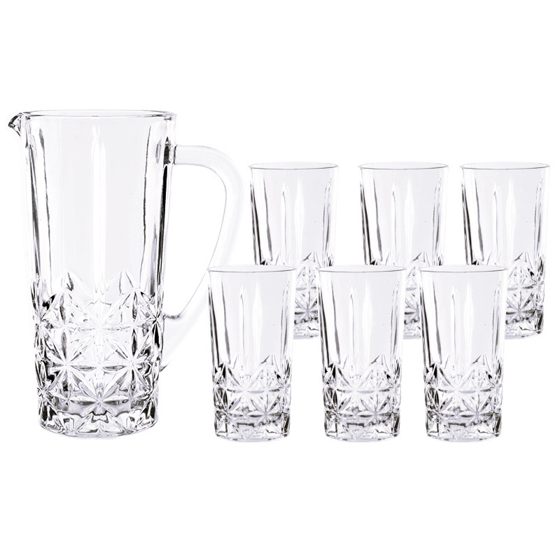 Набір для напоїв LeGlass: глечик, 1 л + склянки по 250 мл, 7 предметів (600-006) - фото 1