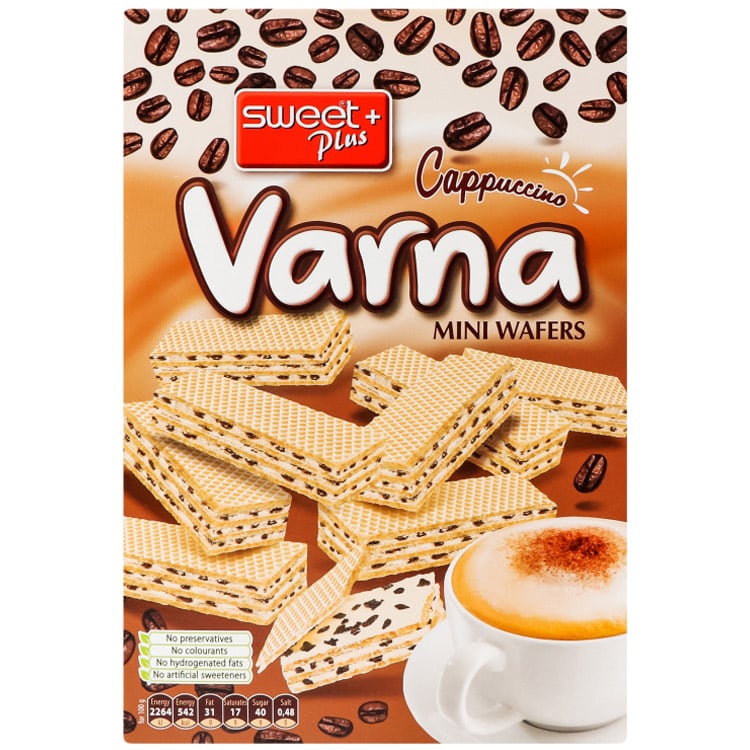 Міні-вафлі Varna Sweet Plus Cappuccino 240 г - фото 1