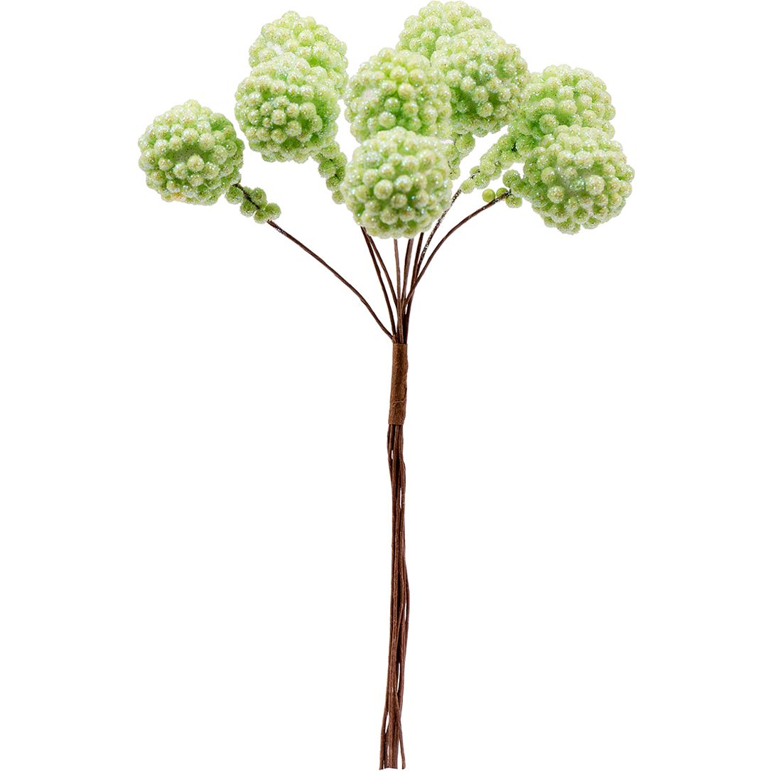 Декоративні кульки мімози Yes! Fun на стеблі 1.6 см зелені 9 шт. (974163) - фото 1