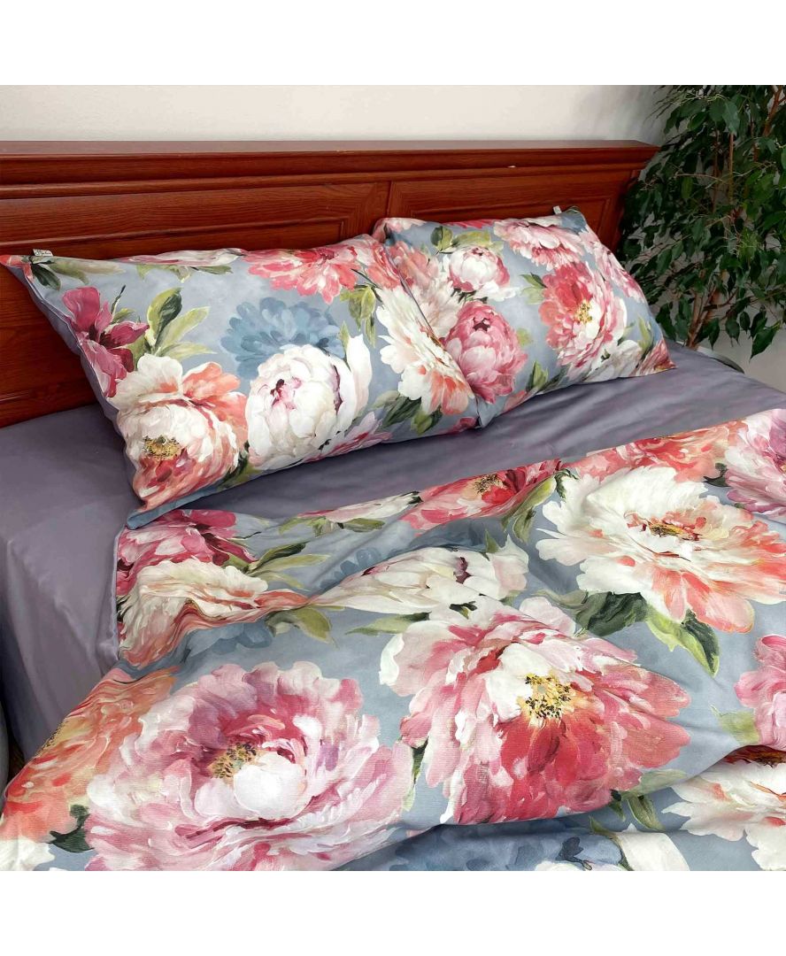 Комплект постельного белья Прованс Digitale Jane Blue, сатин, 215х200, розовый с голубым (17349) - фото 1
