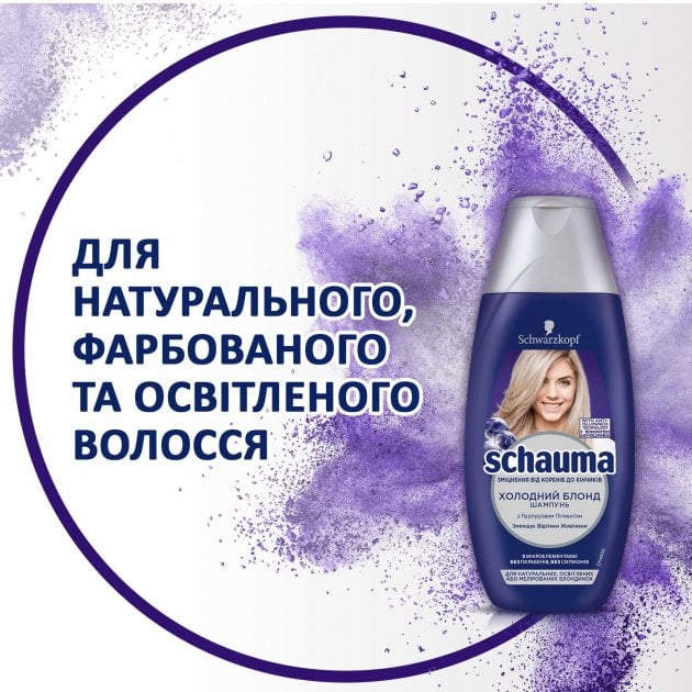 Шампунь Schauma Холодный Блонд, для натуральных, осветленных или мелированных блондинок, 250 мл - фото 6