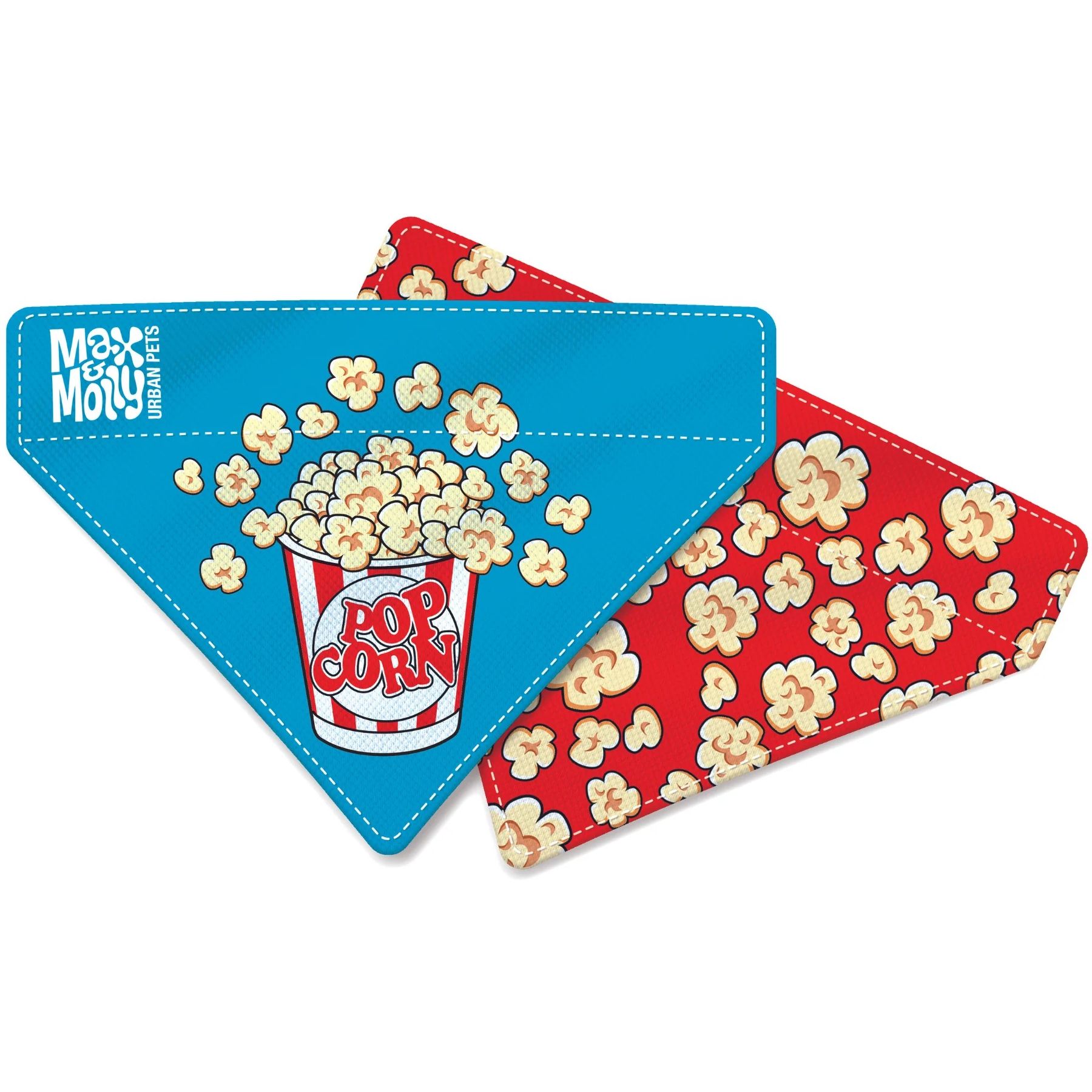 Бандана для собак Max & Molly Bandana Popcorn на нашийник з принтом Попкорн S - фото 1