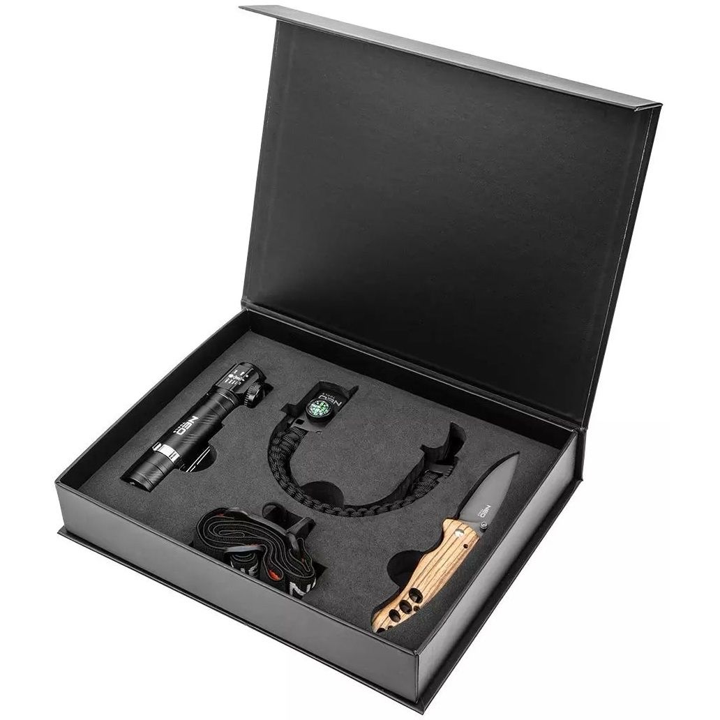 Подарочный набор Neo Tools фонарь, туристический браслет, складной нож (63-033) - фото 1