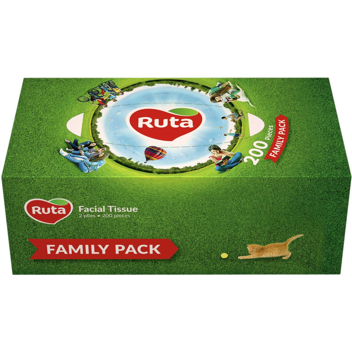 Салфетки косметические Ruta Family Pack, двухслойные, 200 шт. - фото 1