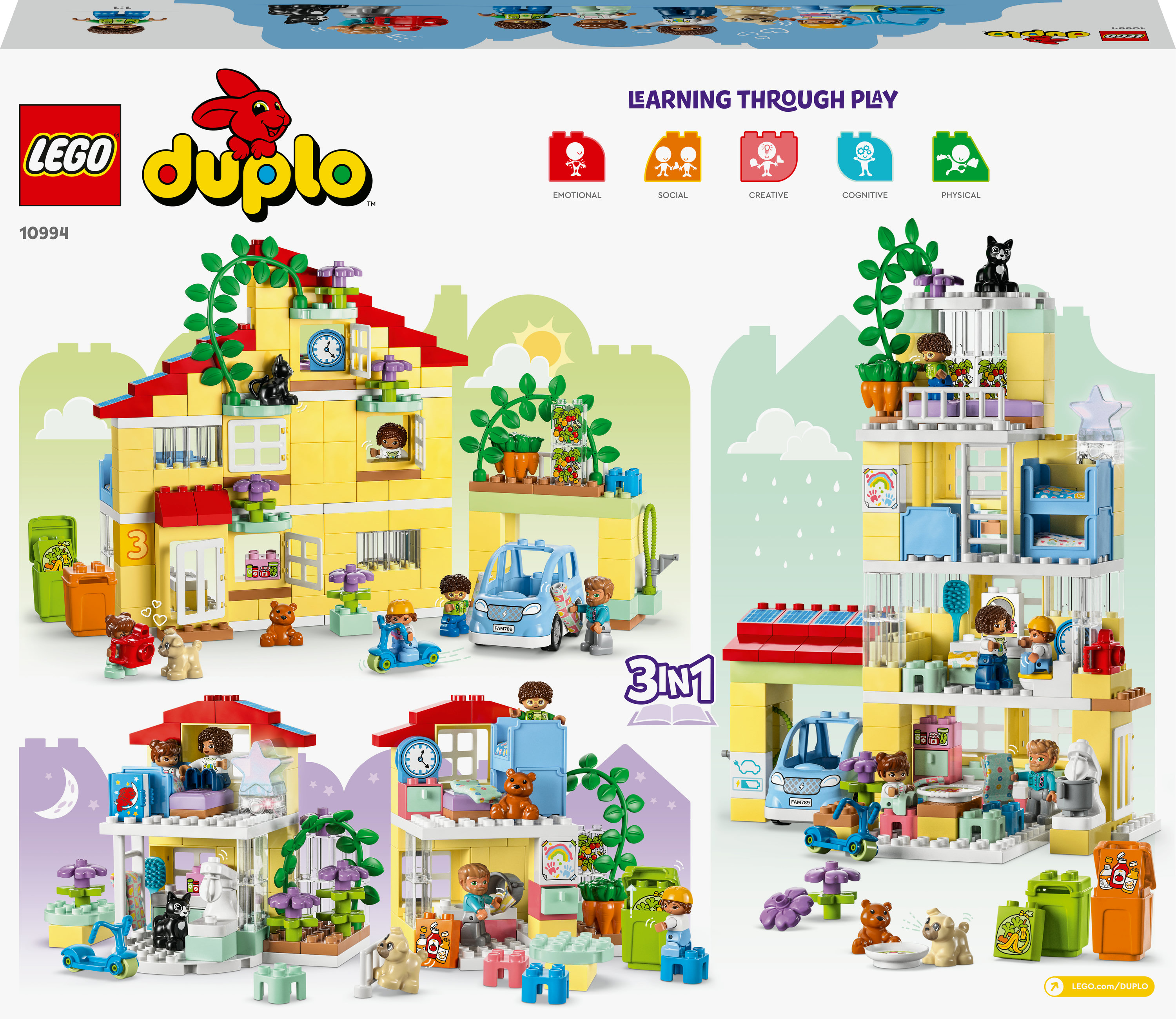 Конструктор LEGO DUPLO Town Семейный дом 3 в 1, 218 деталей (10994) - фото 9