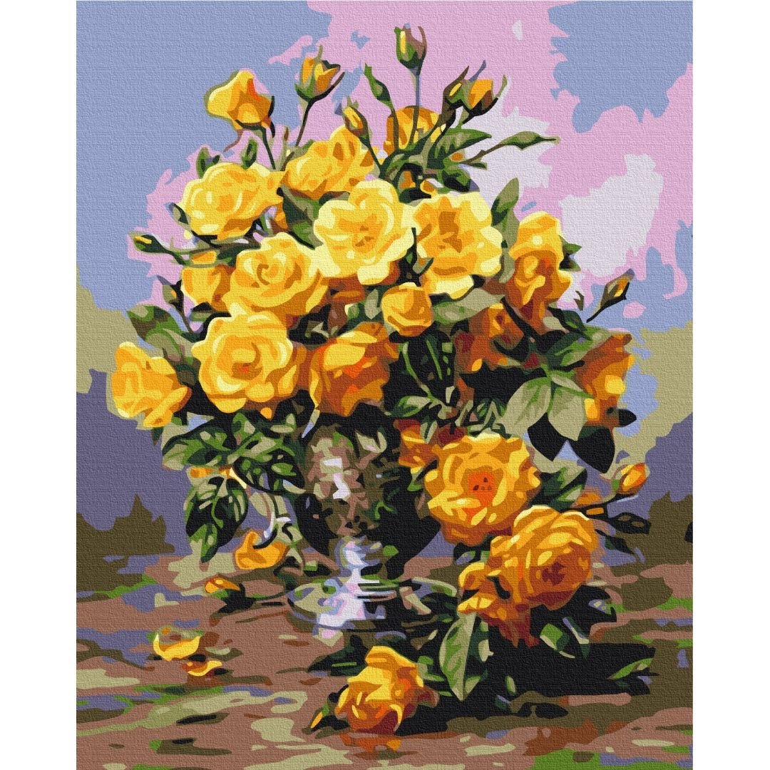 Картина по номерам Букет желтых роз Brushme 40x50 см разноцветная 000276577 - фото 1