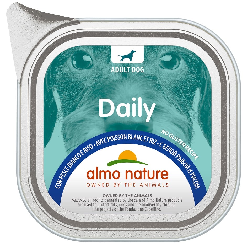 Вологий корм для собак Almo Nature Daily Dog, з білою рибою та рисом,100 г (226) - фото 1