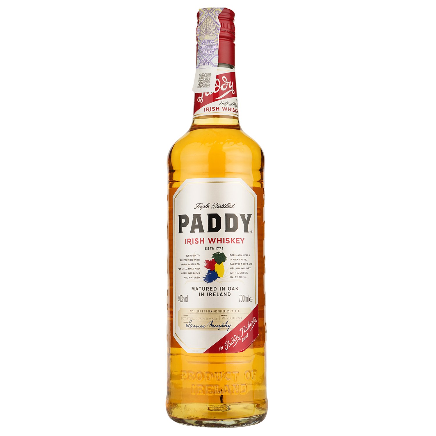 Виски Paddy Irish Whiskey 40% 0.7 л - фото 1