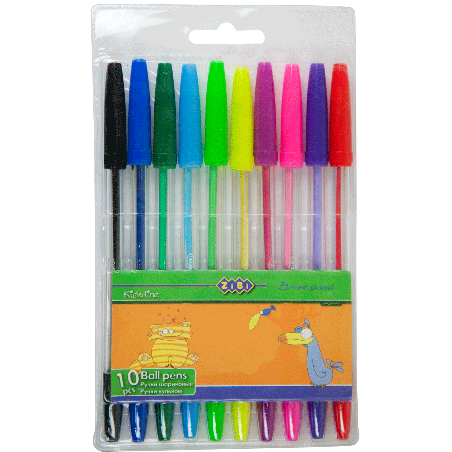 Кулькові ручки ZiBi Kids Line, 10 кольорів, 10 шт. (ZB.2012) - фото 1