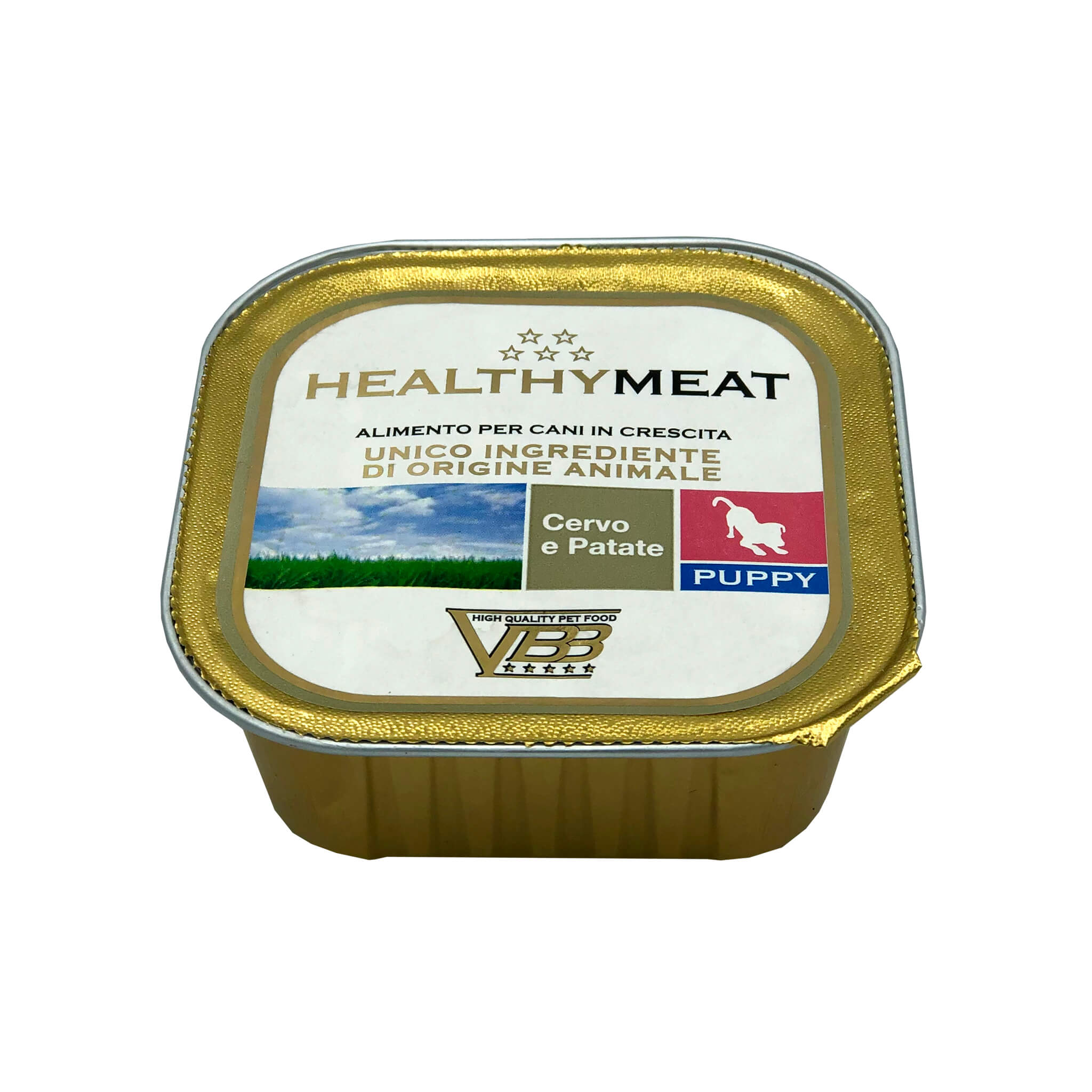 Монопротеиновый влажный корм для щенков склонных к аллергии Healthy Meat, с олениной и картофелем, 150 г - фото 1
