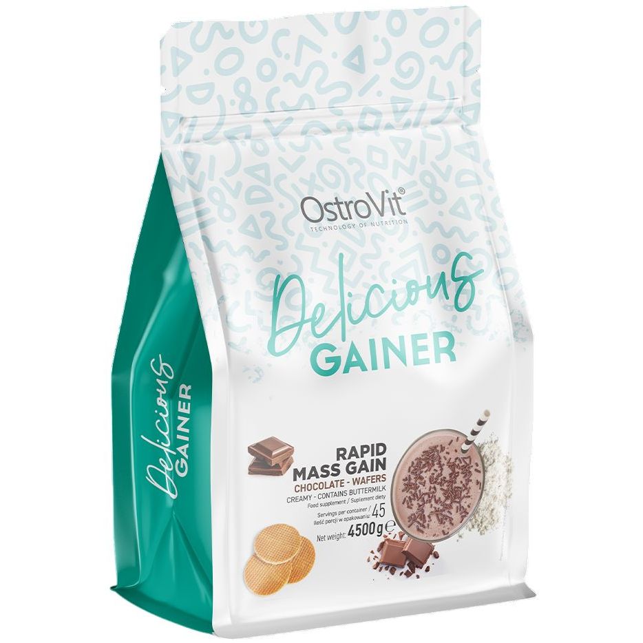 Гейнер OstroVit Delicious Gainer Chocolate - Wafers 4500 г - фото 1