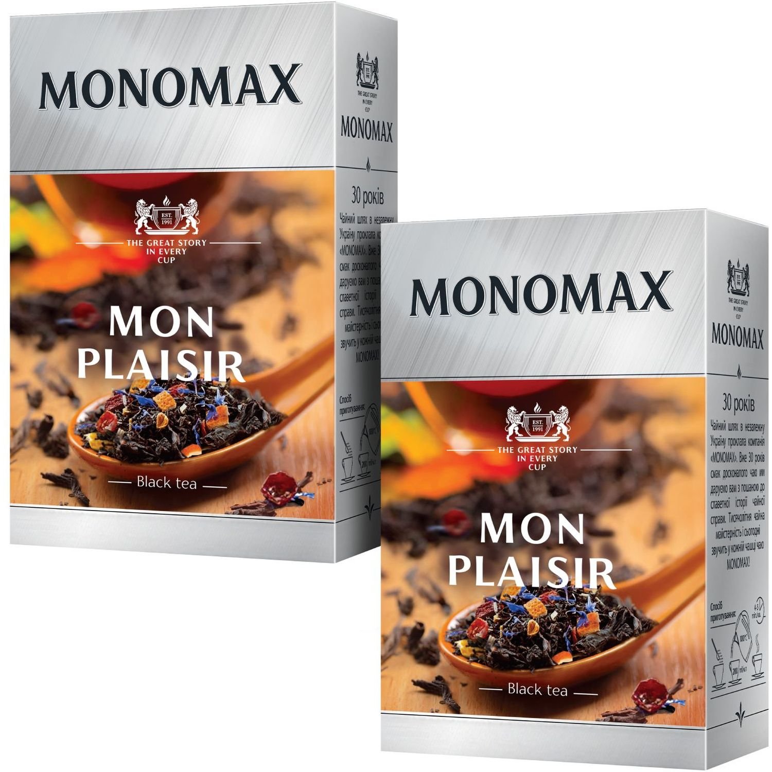 Набор черного чая Monomax Mon Plaisir 160 г (2 шт. х 80 г) - фото 1