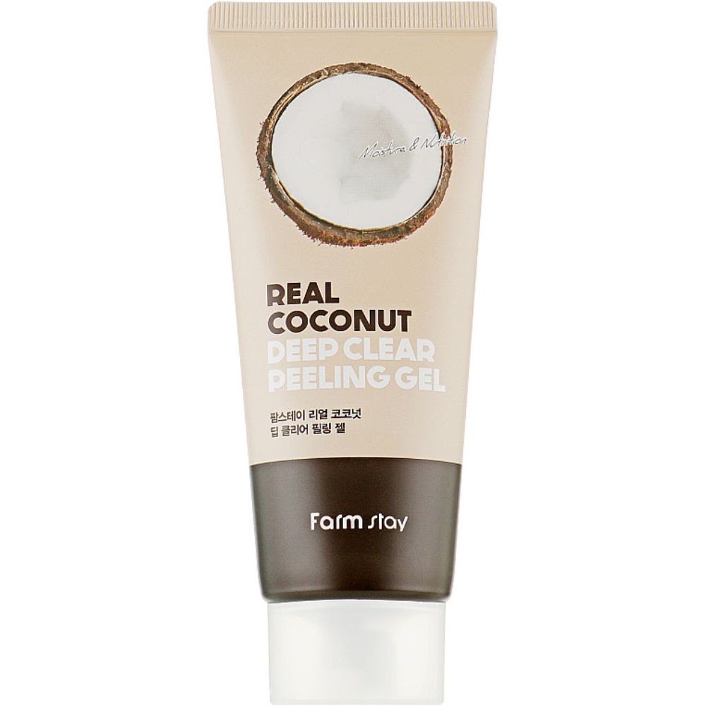 Увлажняющая пилинг-скатка FarmStay Real Coconut Deep Clear Peeling Gel с экстрактом кокоса 100 мл - фото 2