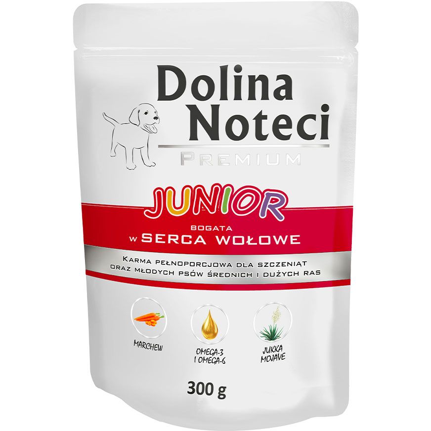 Влажный корм для щенков Dolina Noteci Premium, з яловичим сердцем, 300 гр - фото 1