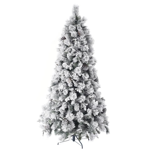 Рождественская сосна 240 см с шишками белая (675-013) - фото 1