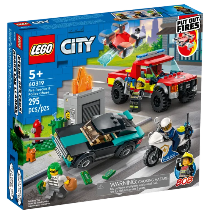 Конструктор LEGO City Пожарная бригада и полицейская погоня, 295 деталей (60319) - фото 2