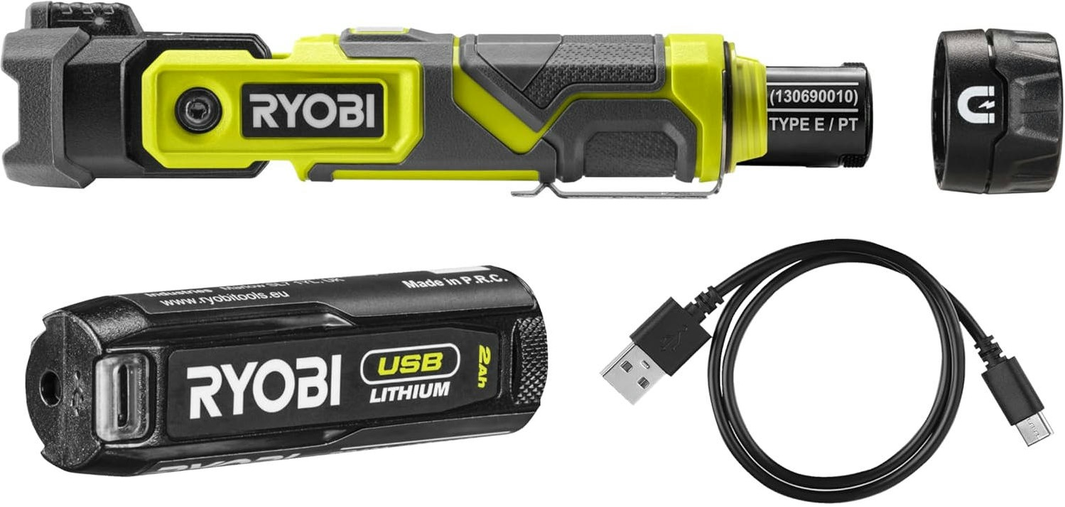 Фонарь Ryobi RLP4-120G, 4V USB Lithium, АКБ 1х2Ah, поворотная головка, магнит (5133006131) - фото 2