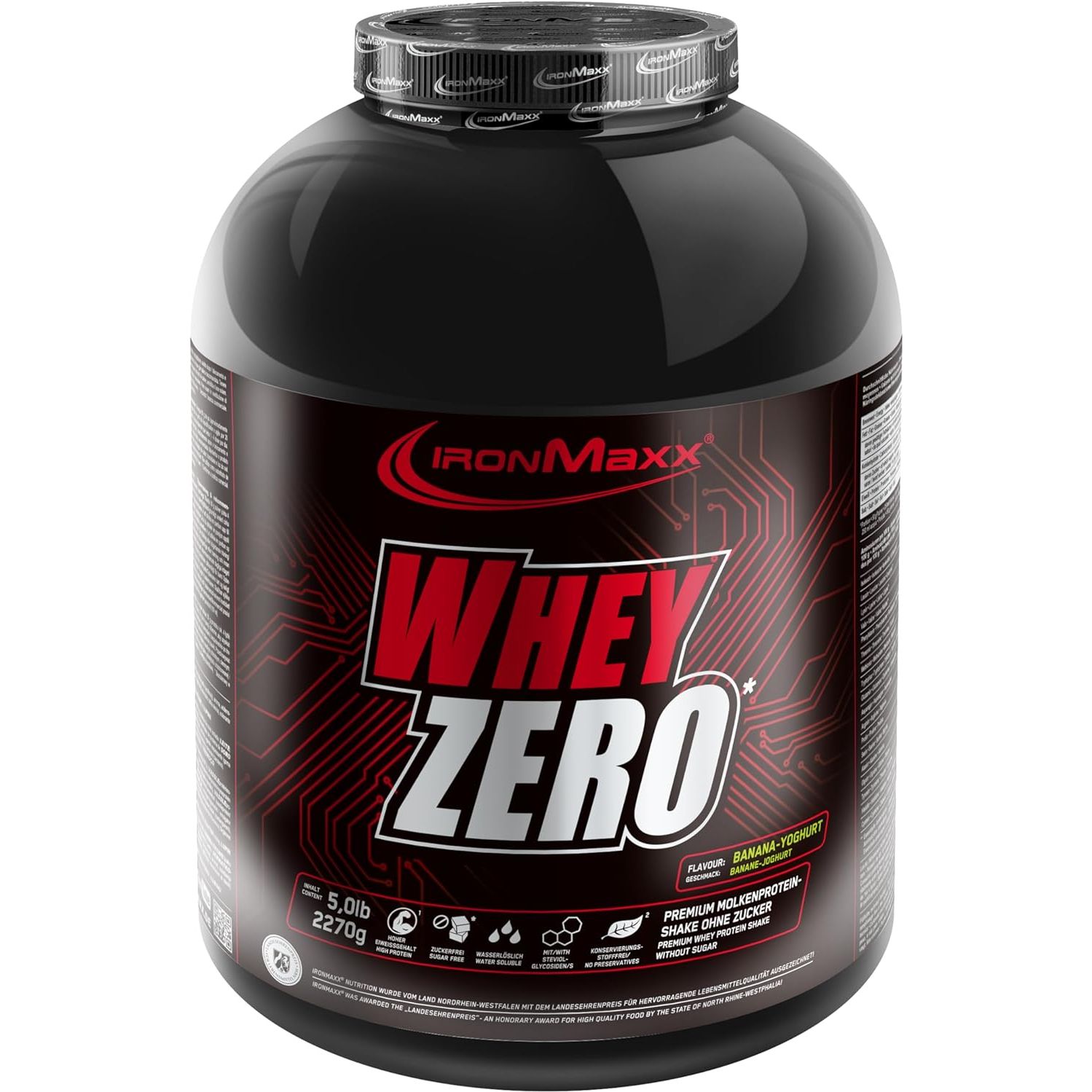 Протеин IronMaxx Whey Zero Банановый йогурт 2.27 кг - фото 1