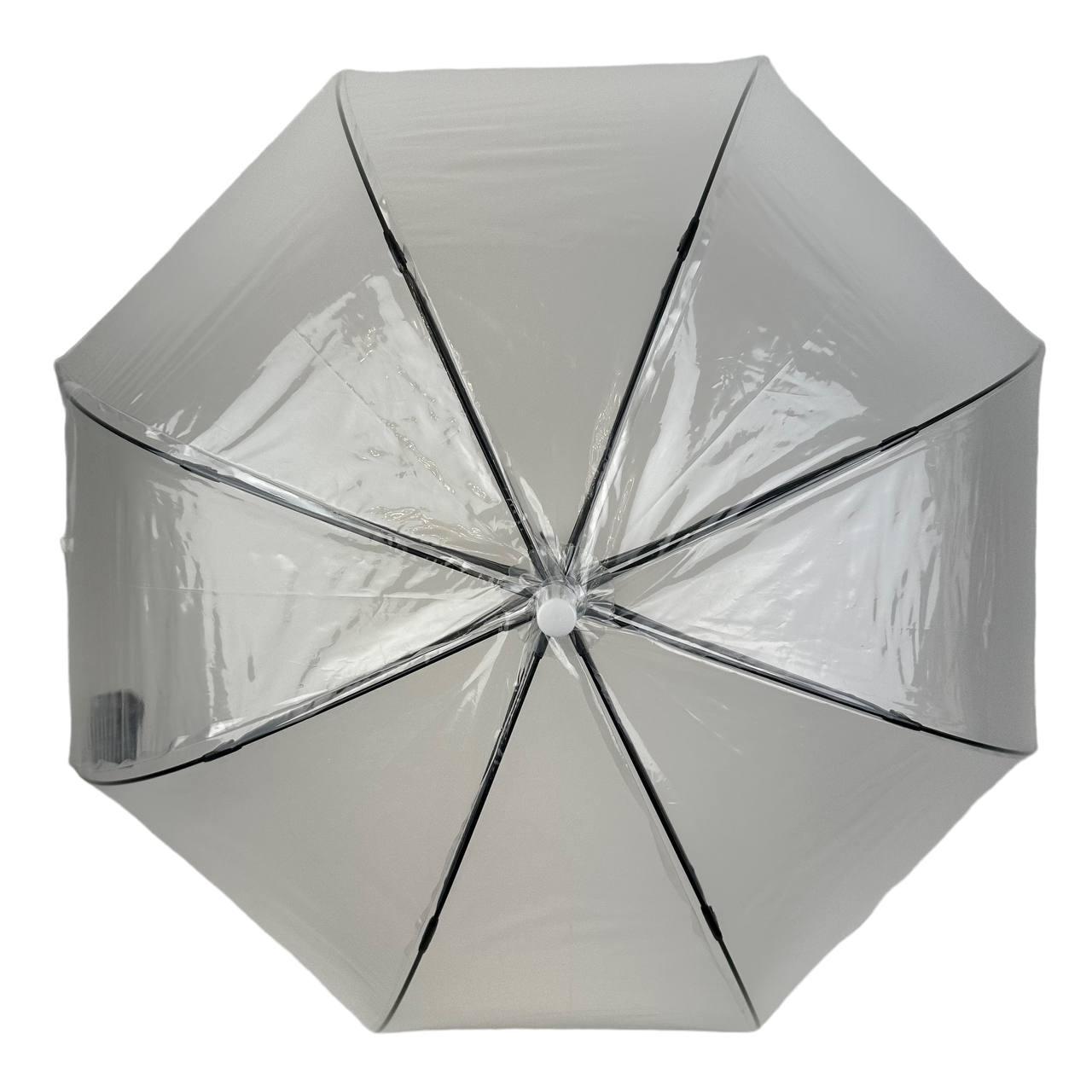 Жіноча парасолька-палиця напівавтомат Fiaba 75 см біла - фото 3