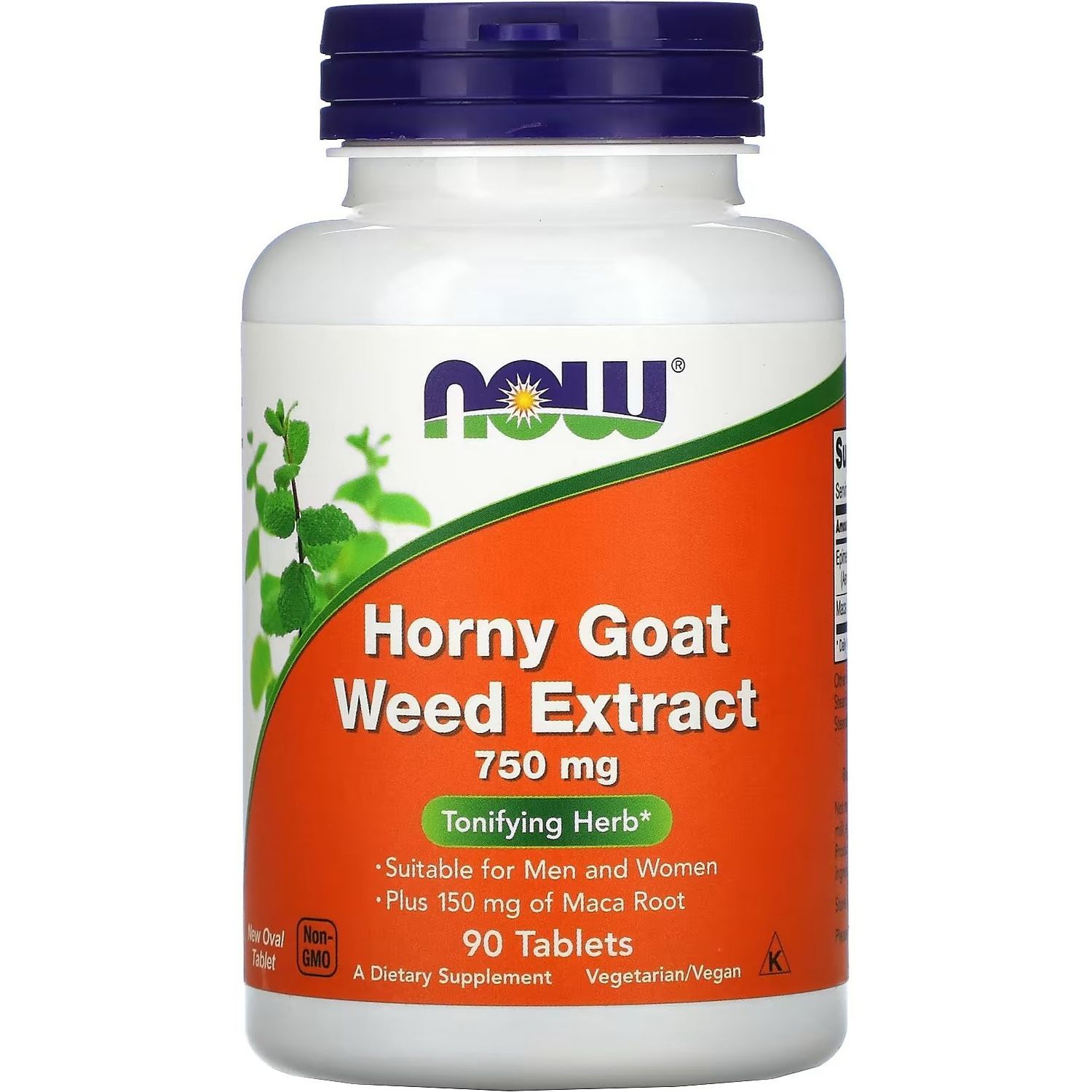 Натуральная добавка Now Horny Goat Weed Extract 750 мг 90 таблеток - фото 1