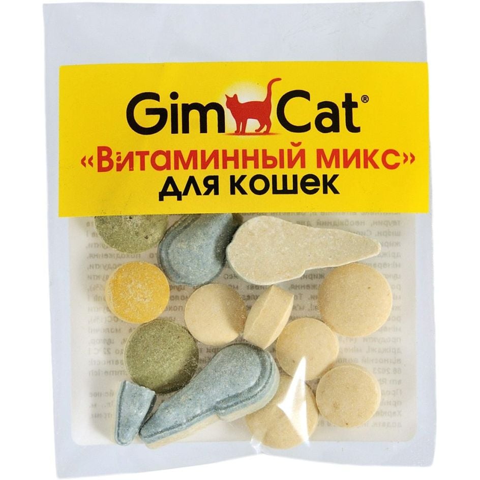 Вітаміни для котів GimCat Вітамінний мікс, пігулки, 12 шт. - фото 1