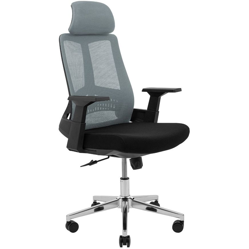 Кресло компьютерное Richman Токен Хром M-1 Tilt сетка черный + серый (RCM-1109) - фото 1